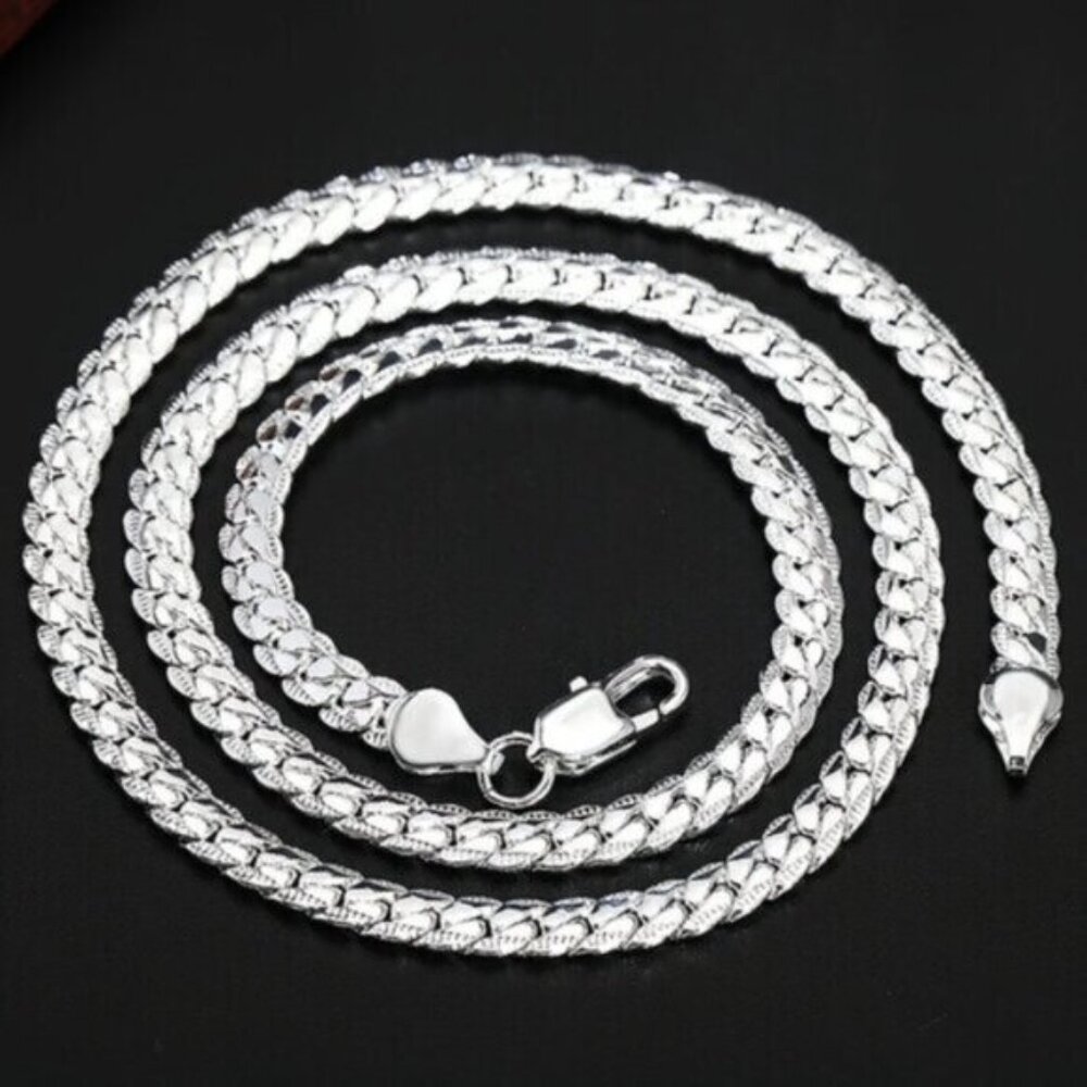 Elegant 925 Silver-Plated Adjustable Chain Necklace - Unisex - Picture 9 of 9